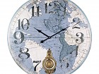 Reloj de pared vintage mapa del mundo clásico