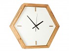 Reloj de pared hexágono de madera reciclada