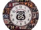 Reloj de pared decorativo Ruta 66 matrículas retro