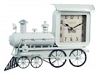 Reloj de sobremesa tren de metal blanco