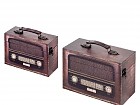 Set 2 baúles retro con diseño radio antigua