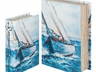 Set de 2 cajas libro pintura de barco