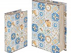 Set de 2 cajas libro azulejo hidráulico