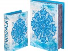 Set 2 cajas libro mandala azul 