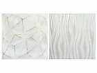 Set 2 cuadros abstractos blanco
