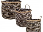 Set 3 cestas almacenaje de seagrass negro y natural