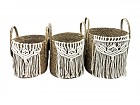 Set de tres cestas decoración con Macramé