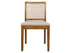 Silla comedor de ratán y madera de olmo