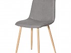 Silla patas de metal efecto madera, asiento tapizado