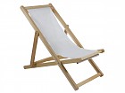 Silla reclinable exterior de madera y tela