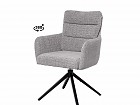 Silla tapizada giratoria con respaldo alto y reposabrazos