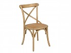 Silla vintage de madera y rattan 