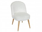 Sillón de madera y polipiel blanco