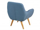 Sillón nórdico azul con patas de madera