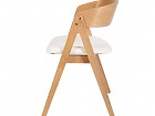 Silla madera, tapizada, respaldo curvo