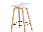 Taburete asiento polipropileno y patas de madera 