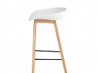 Taburete asiento polipropileno y patas de madera 