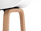Taburete asiento polipropileno y patas de madera 