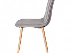 Silla patas de metal efecto madera, asiento tapizado