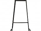 Taburete asiento madera cóncavo y patas metal