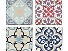 Surtido 4 posavasos cuadrados azulejos de cerámica 