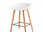 Taburete asiento polipropileno y patas de madera 