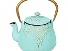 Tetera 1l de hierro colado azul y dorado