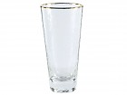 Vaso alto de cristal con borde dorado