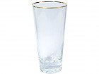 Vaso de cristal con borde dorado