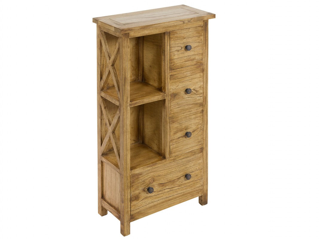 Mueble auxiliar rústico de madera Amber