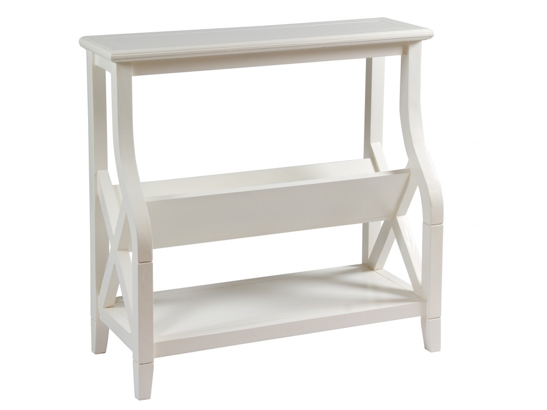 Mueble revistero de madera de acacia con 3 estantes