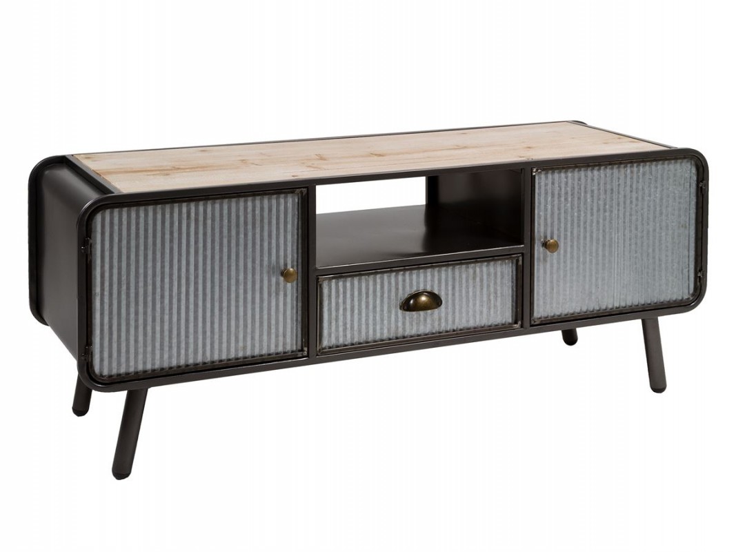 Mueble TV madera y metal 120 cm estilo industrial