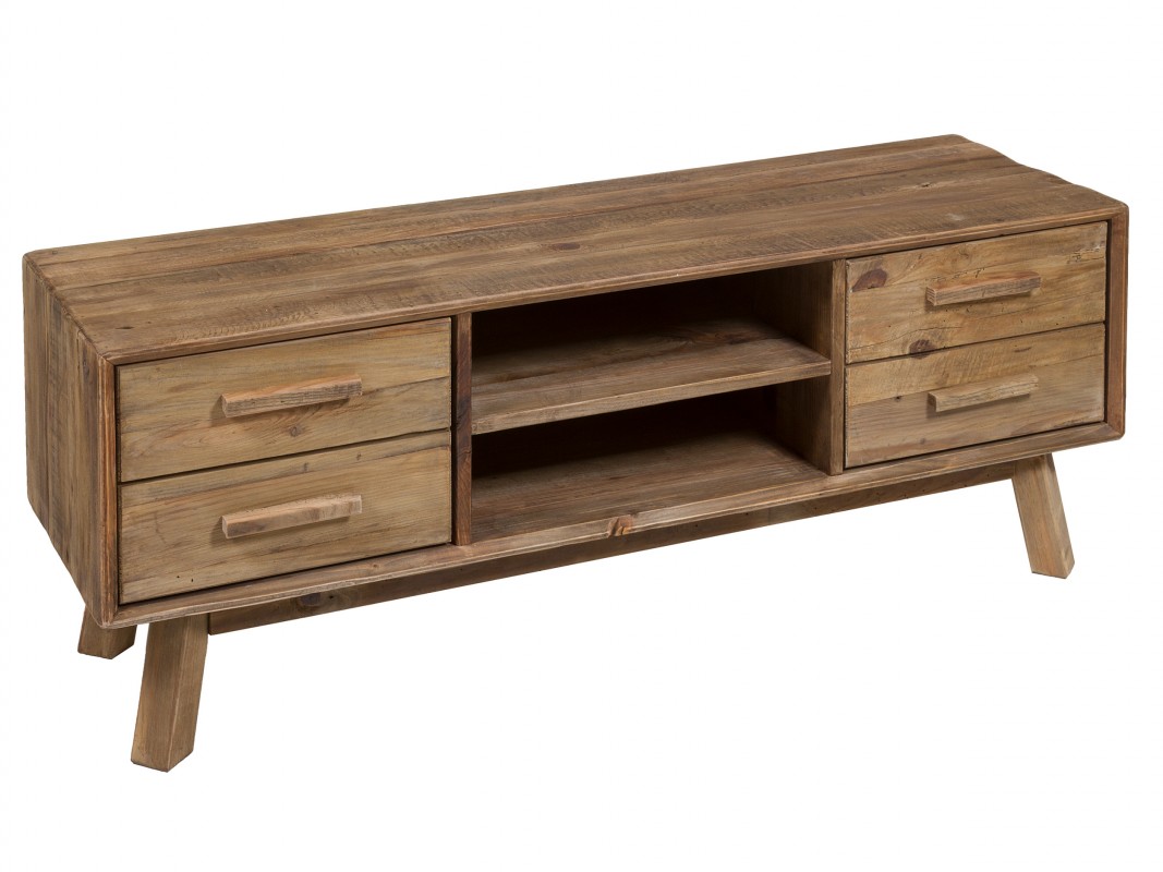 MUEBLE TV MADERA RECICLADA PINO 130X40X48 / Outlet Deco