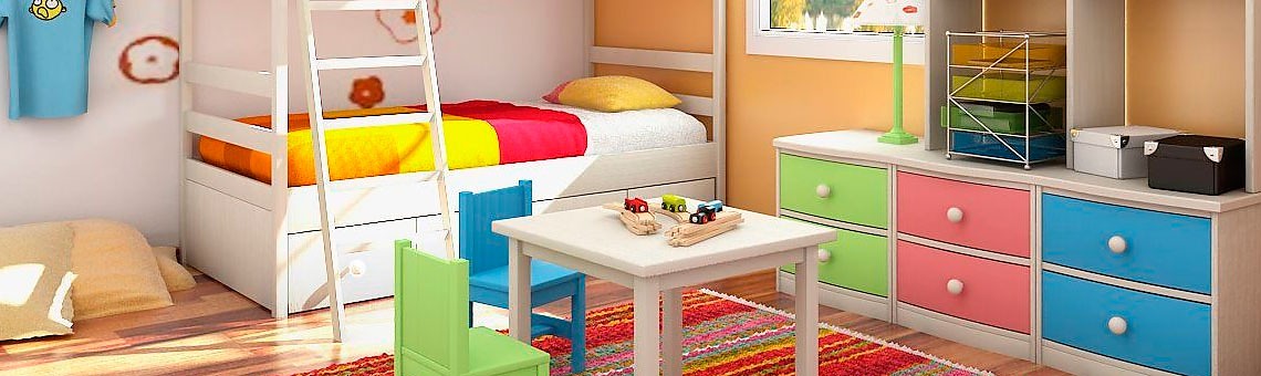 Habitación Infantil Con Comoda Formativa Para Niños