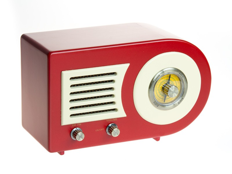 Radio transistor retro roja y beige - Radios antiguas online