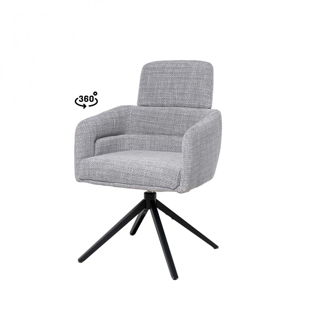 Silla giratoria acolchada con reposacabezas