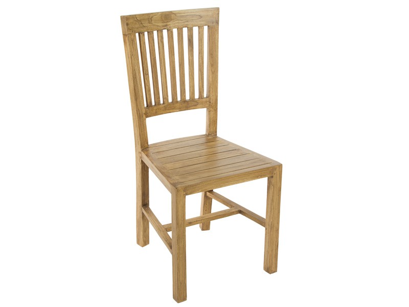 Silla madera rústica para comedor color madera natural