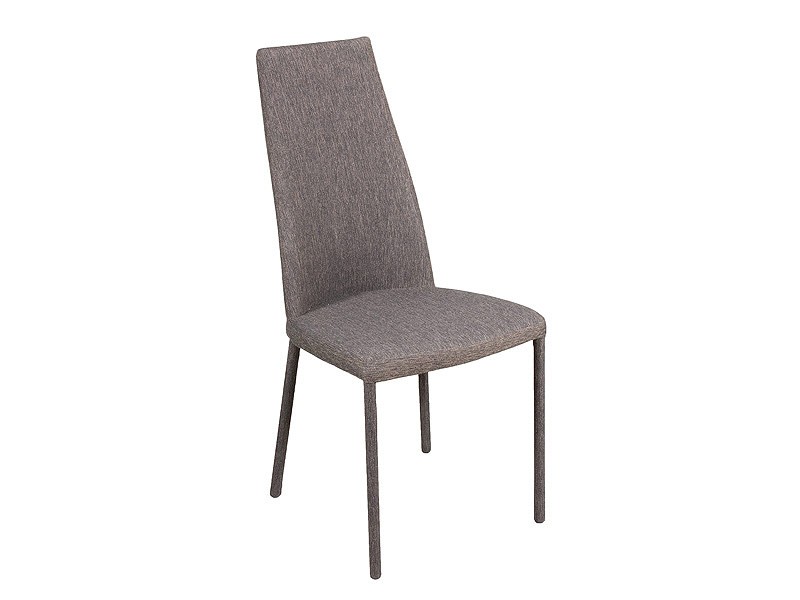 Silla para comedor tapizada con tela color marrón