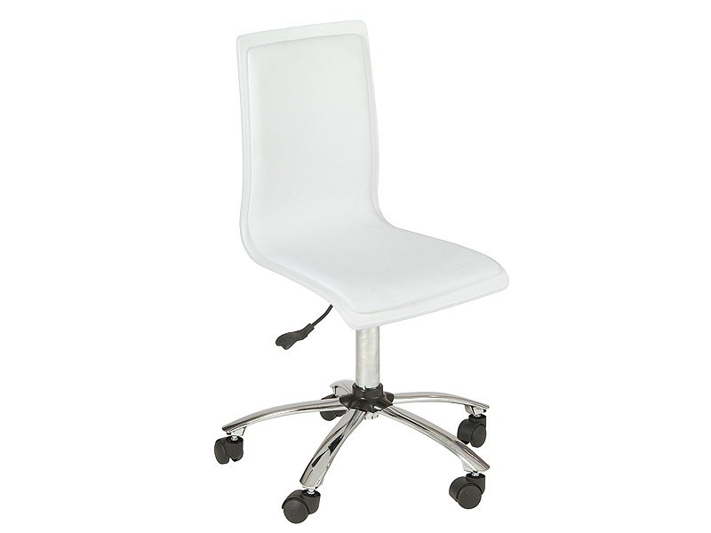 Silla escritorio blanca de pvc con ruedas - Sillas oficina