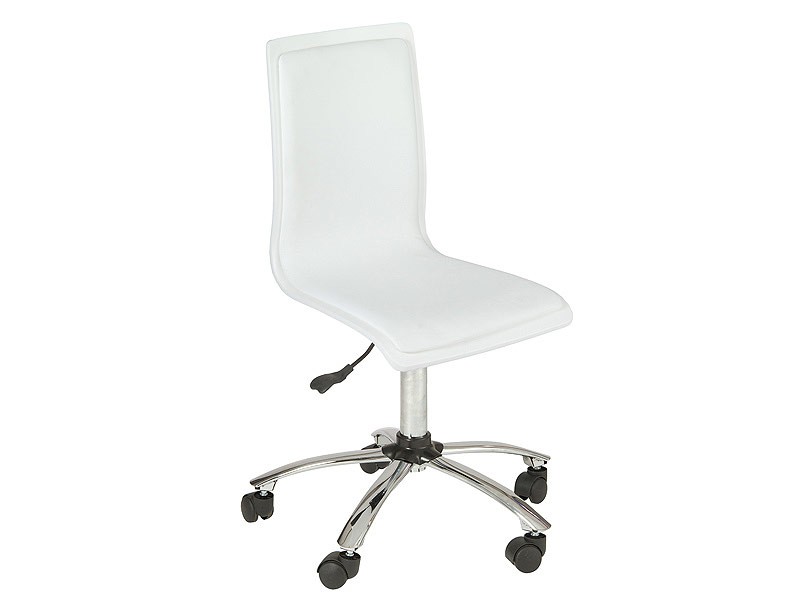 Silla escritorio blanca PVC y aluminio