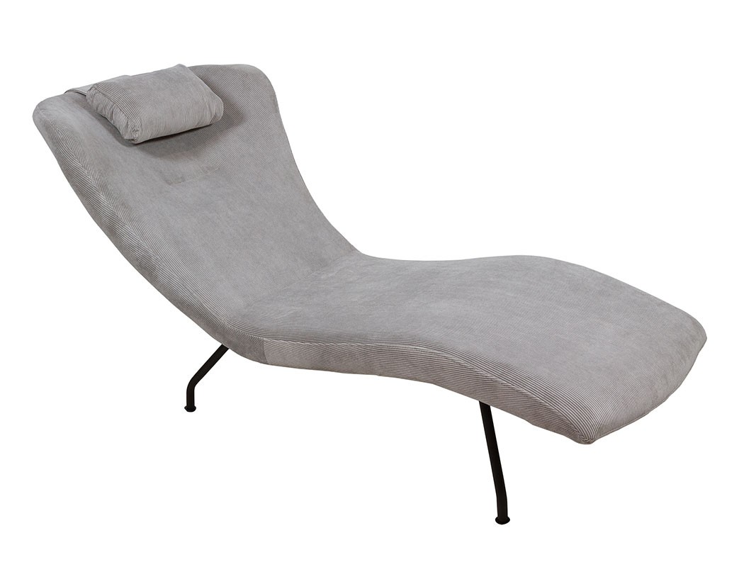 patio de recreo tablero ética Sillón Chaise Longue moderno tapizado gris curvado y cómodo