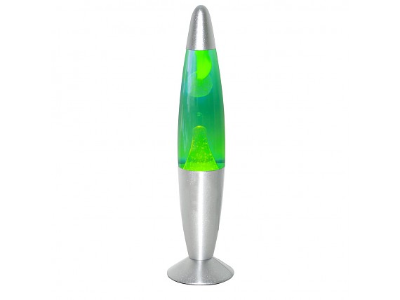 Lámpara de lava con líquido verde