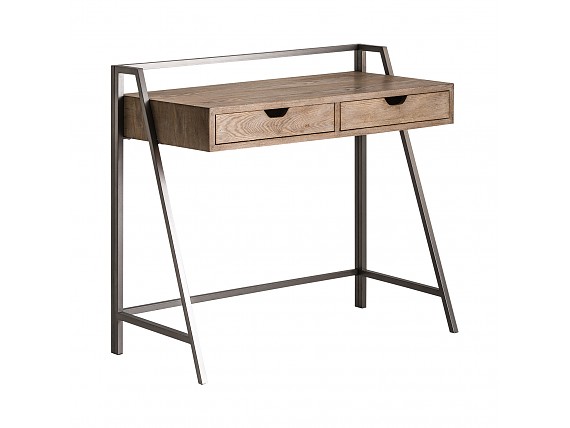 Mesa escritorio industrial madera y hierro