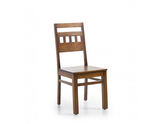 Silla de madera estilo colonial de líneas rectas