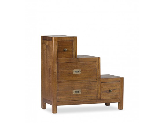 Mueble escalera a la izquierda de madera con cajones