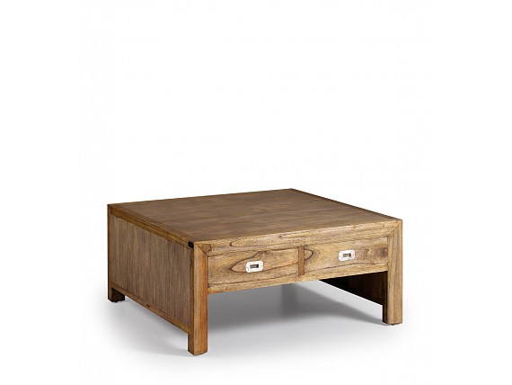 Mesa de centro cuadrada 4 cajones