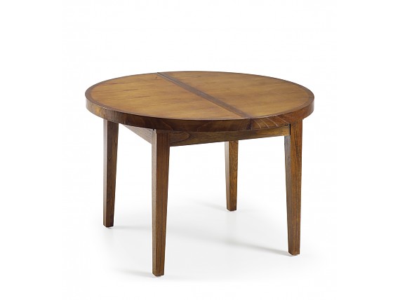 Mesa redonda madera de Mindi, extensible