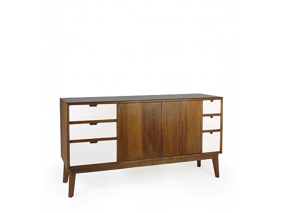 Aparador bicolor combinado con puertas y 6 cajones