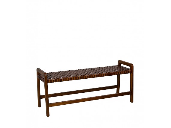 Banco madera de Teka y Piel