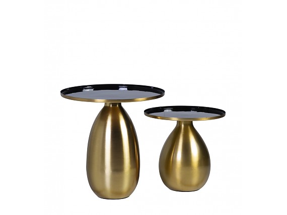 Conjunto mesas auxiliares hierro dorado